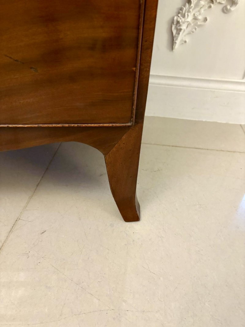 Antique George III Quality Mahogany Bow Fronted Chest of 5 Drawers - Image 8